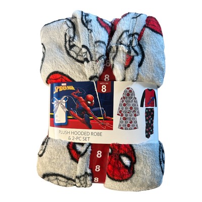 

Marvel Boys Spider-Man Плюшевый халат с капюшоном и пижамный комплект из 2 предметов