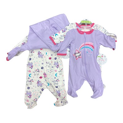 

Членский комплект Mark Baby Girls Shine Bright Zip Sleep N Play Footie One Piece Set, Purple/antique white/pink