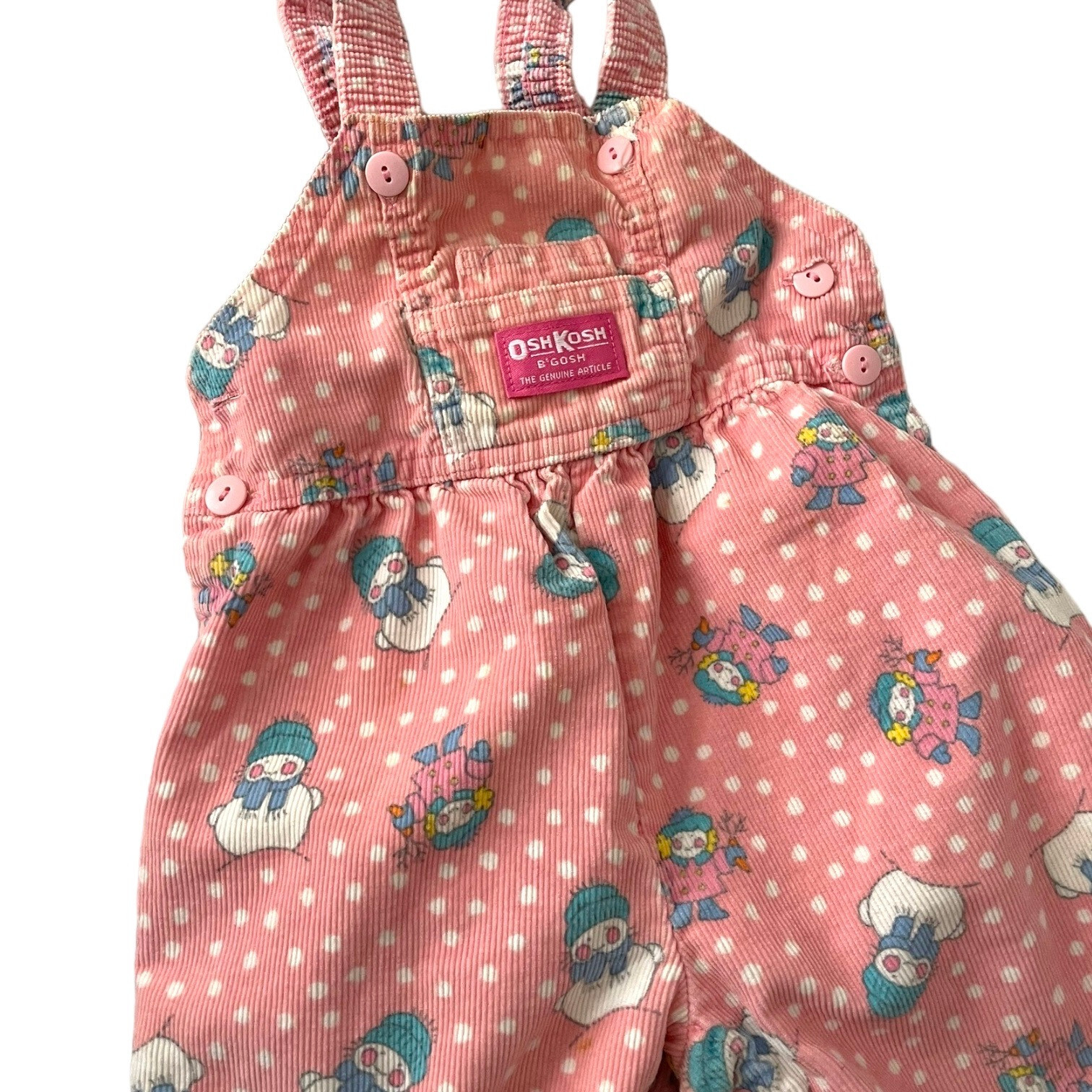 Rare Vintage OshKosh B'Gosh Corduroy Overalls 18M Pink