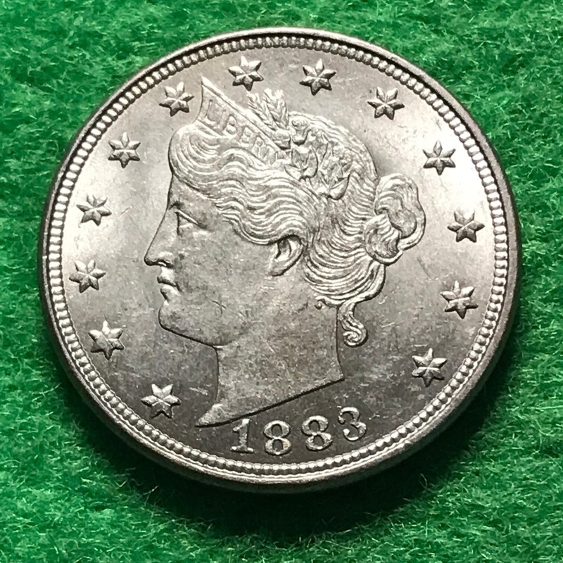 1883 V - NICKEL  NO CENTS.  BU 