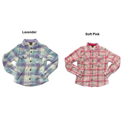 

Eddie Bauer Флисовая куртка-рубашка для девочек на подкладке из шерпа с застежкой на кнопки