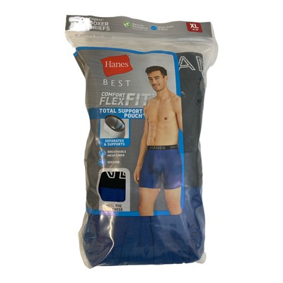 Hanes Best Мужские трусы-боксеры Comfort Flex Fit Total Support Pouch, 4 шт. в упаковке