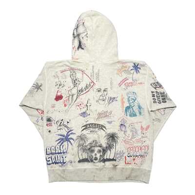 Pre-owned Saint Michael X Readymade Born & Raised Graffiti Hooded Sweatshirt Multi In Multicolor