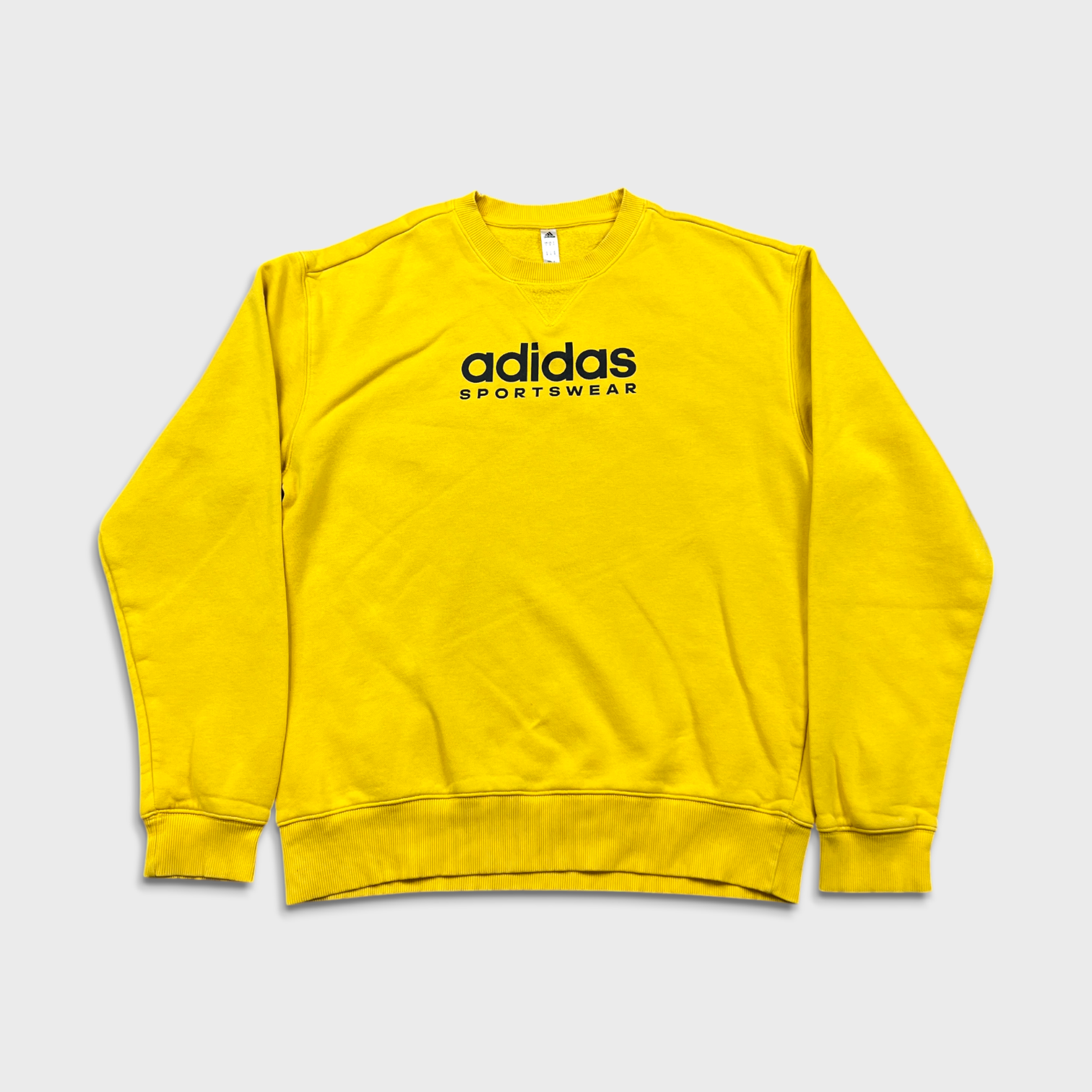 Adidas Sweatshirt Mens Small Yellow Sportswear Spell Out