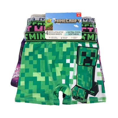 

Набор из 4 лицензированных спортивных боксеров Minecraft для мальчика (зеленый/синий, Green/blue