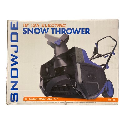 Snow Joe Ultra SJ618E 18-дюймовый электрический снегоуборщик, 13 ампер, синий