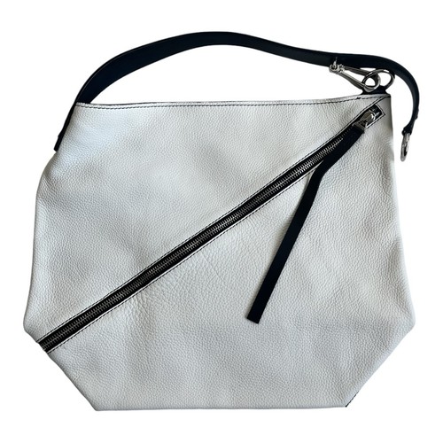 Proenza Schouler White / Black Leather Cire Zipper Hobo