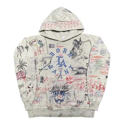 Pre-owned Saint Michael X Readymade Born & Raised Graffiti Hooded Sweatshirt Multi In Multicolor
