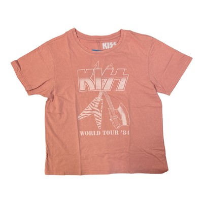 

Женская футболка с коротким рукавом и принтом в виде лицензированной рок-группы KISS