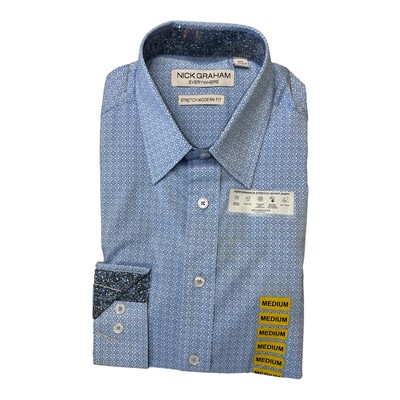 

Мужская рубашка на пуговицах Nick Graham Everywhere L/S Stretch Modern Fit (синий