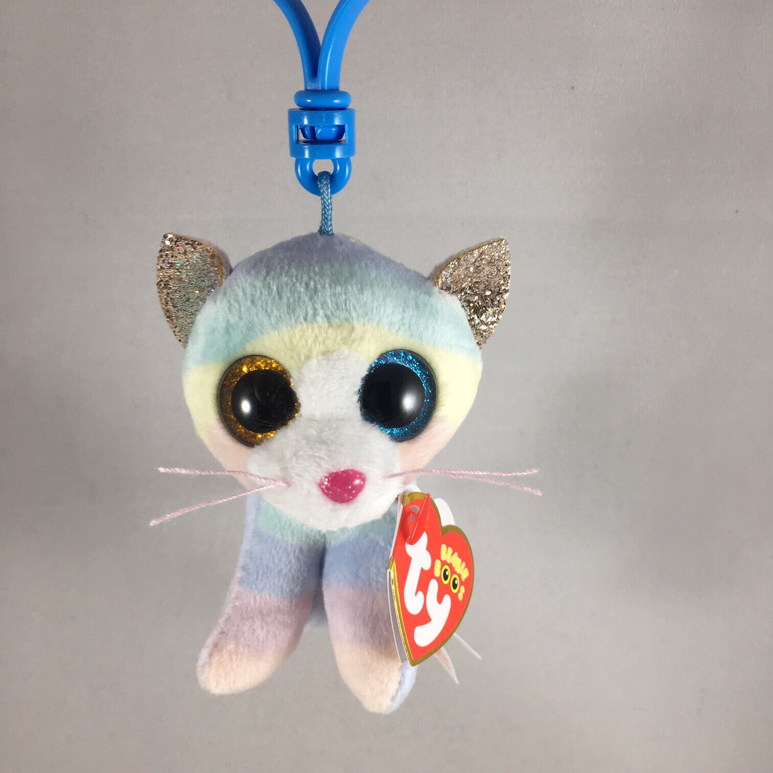 Ty Beanie Boos - HEATHER the Cat (No Horn) (Plastic Key Clip Ty Beanie Boos - HEATHER the Cat (No Horn) (Plastic Key Clip