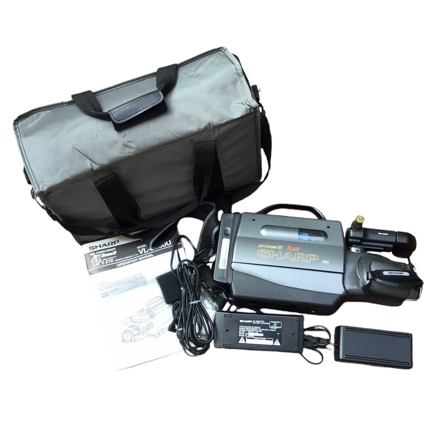 Vintage Sharp Jetzoom 12 Camcorder VL-L330 80s has issues AS Vintage Sharp Jetzoom 12 Camcorder VL-L330 80s has issues AS