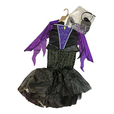 

Disney Villains Maleficent Girls Dress Halloween Costume с головным убором (M