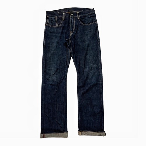 【EZKATON】23FW★ Dever Slub Denim Pants Twelve K Jeans 9 Embroidered Cross Pockets Stretch Denim