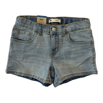 

Джинсовые шорты Levis Girls с регулируемым поясом, 3 дюйма, внутренний шов (светлая ткань,, Light wash