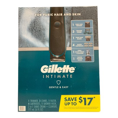 Набор для интимного ухода за волосами на лобке Gillette Mens Gentle & Easy, черный