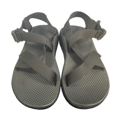 Chaco Mens Z Cloud Adjustable Strap Hiking River Sandals (Solid Black, 12)