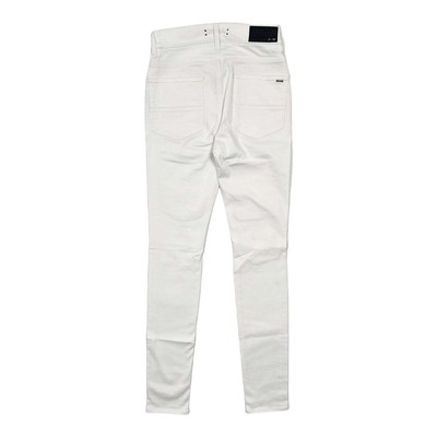 Pre-owned Amiri Tonal Bandana Patch Thrasher Jeans White