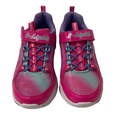 

Кроссовки с подсветкой Skechers Girls Hook- Loop Strap Shimmer Laser Beam Light-Up, Neon/pink/multi