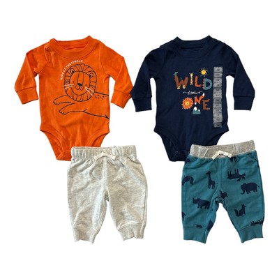 

Комплект из 4 боди с длинными рукавами и штанов для бега Carters Baby - Toddler Boys, King of jungle