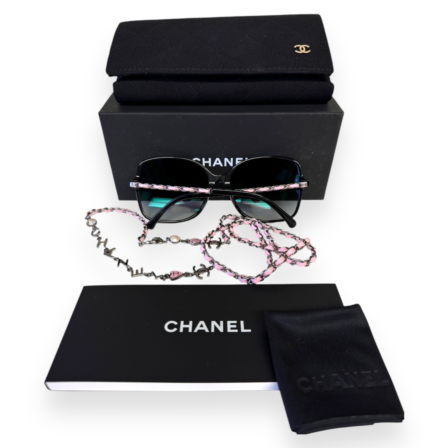 Chanel Sunglasses ch5210QA 1663/S6 Black Gunmetal Pink