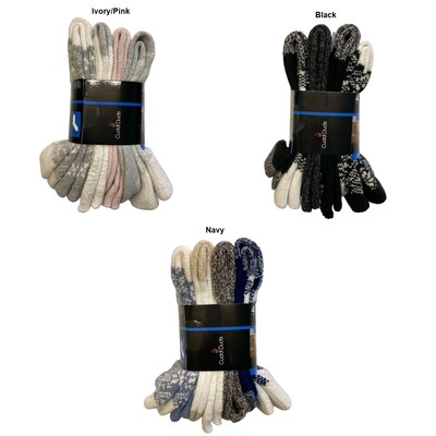 

CUDDL DUDS Женские плюшевые сапоги с круглым вырезом, один размер 4-10, носки, 4 шт. в упаковке