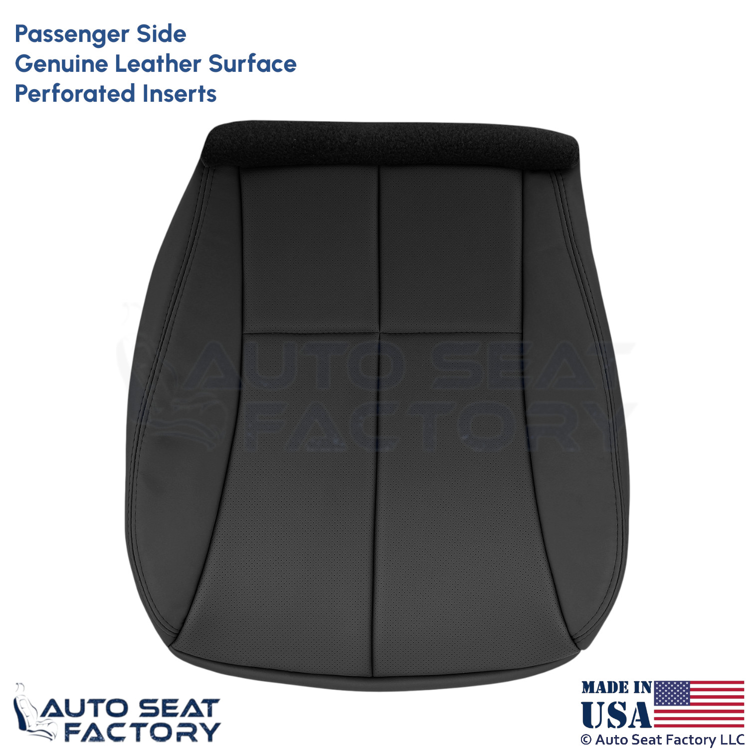 2009-2013 For Subaru Forester Genuine Leather Perf. Passenger Bottom Cover Black