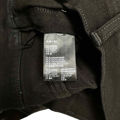 Pre-owned Amiri X Chemist Leather Glitter Star Patch Jeans Black