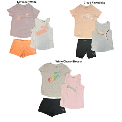 

Спортивный комплект Puma Girls из 3 предметов: футболка, майка и шорты