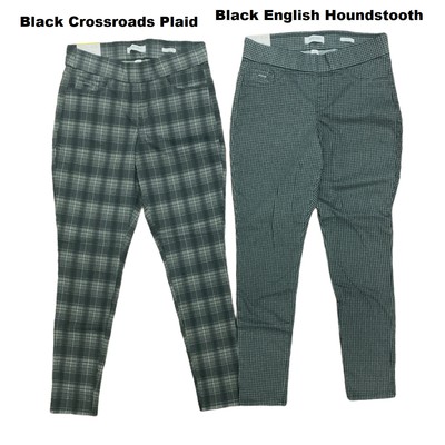 

Женские обтягивающие брюки Nine West Yoga Stretch Heidi Pull On, полная длина (черный, Black crossroads plaid