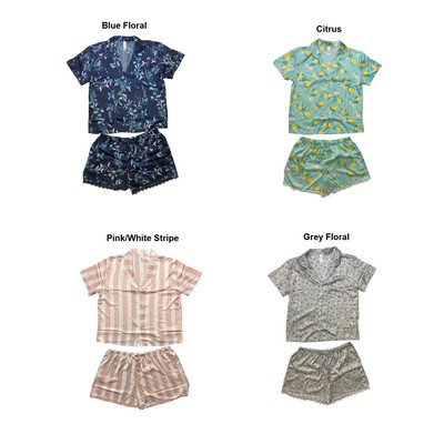 

Flora By Flora Nikrooz Женский пижамный комплект с атласным воротником и шортами с короткими рукавами и шортами