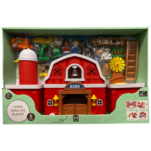 Members Mark Farm Life Barn Playset, 17 Piece, 6 Melodies & Sounds, 18M+
