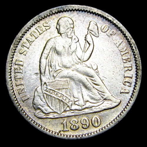 1890 Seated Liberty Dime Silver ---- Nice Details Type Coin ---- #XX446