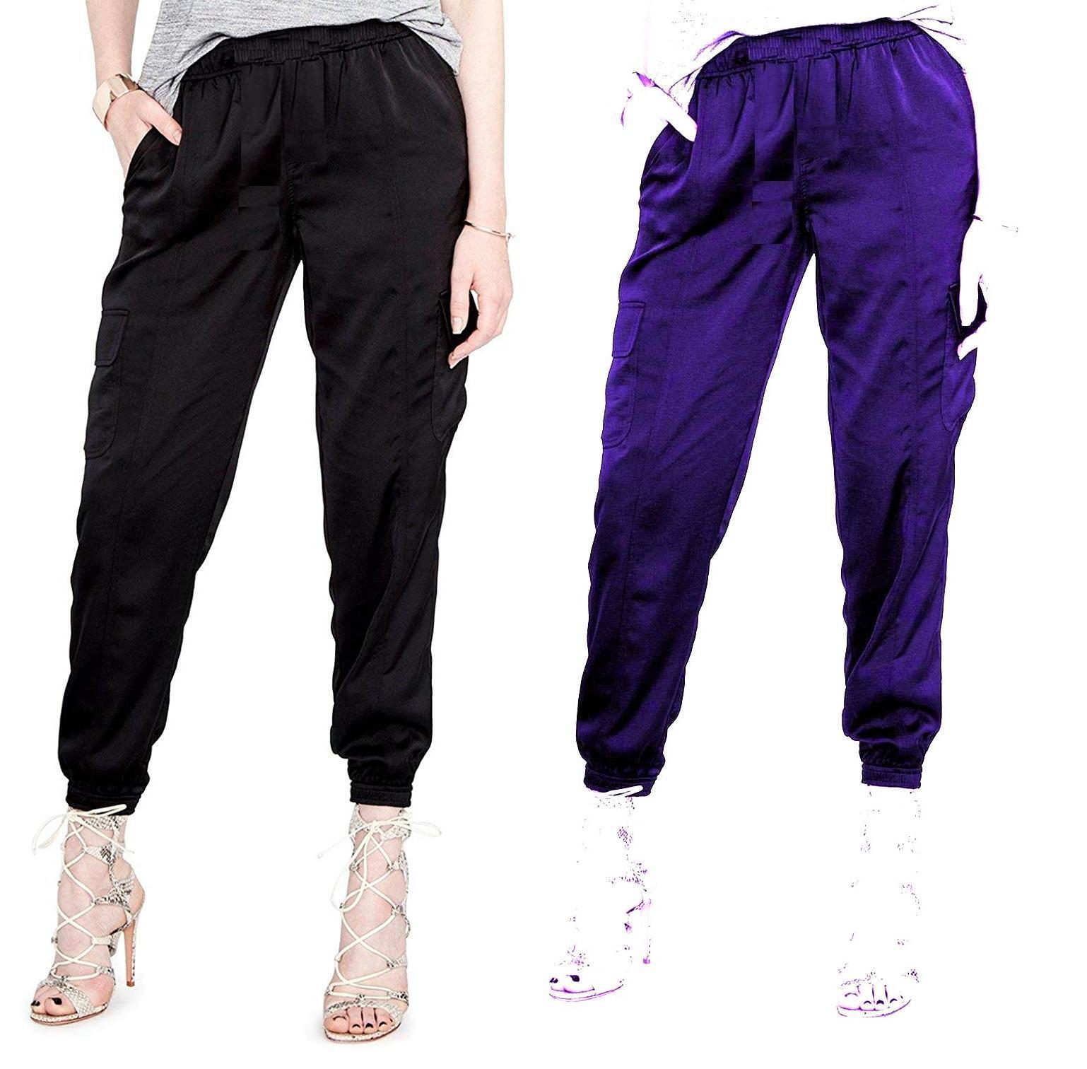 Cest Toi PA6017 Womens Plus Size Tencel Curvy Casual Joggers Cargo Pants 1X2X 3X | eBay