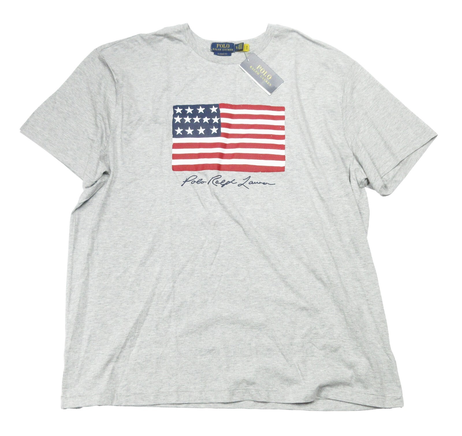 Tシャツ・カットソー Ralph Lauren FW25 CLASSIC L/S POLO (710680790 045) Polo Ralph Lauren Men's Grey Flag Logo Graphic Classic Fit