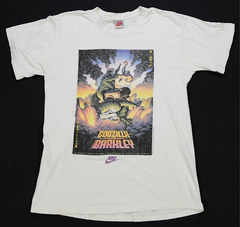 Rare VTG NIKE Charles Barkley vs Godzilla 1992 Spell Out