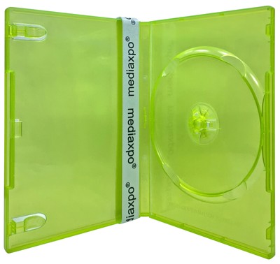 100 STANDARD Clear Green Color Single DVD Cases & 100 OPP Bags