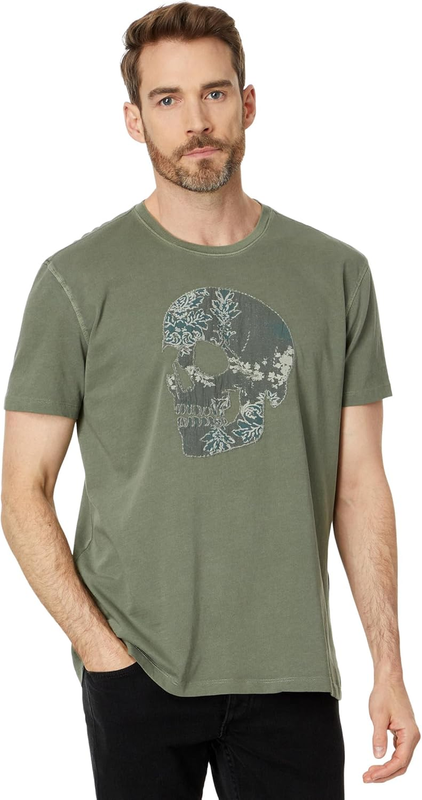 John Varvatos Men's Applique Skull Tee