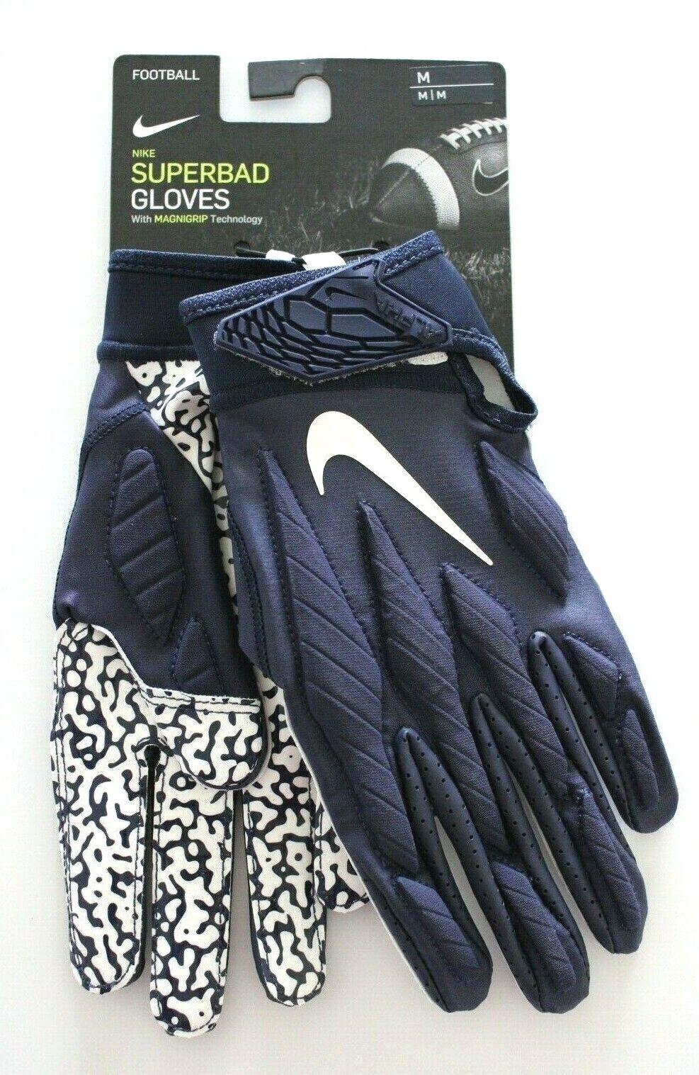 Nike Superbad Football Gloves Men's Medium NFL College Navy