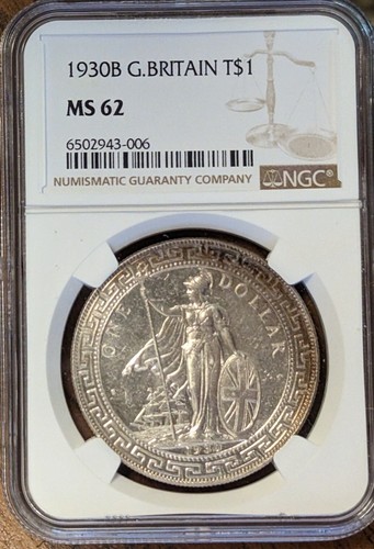 1930 B Great Britain British Trade Dollar Silver Coin NGC