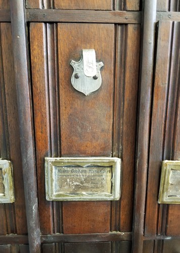 Antique 1888 Court House Card File Cabinet wooden Apothecary 40 Drawer Library