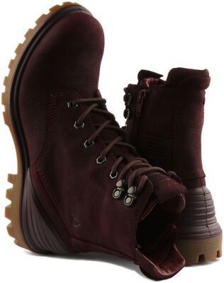 Pre-owned Ecco Tredtray Leather Ankle Boots Burgundy Womens Uk 3 - 8