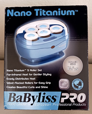 New Babyliss Pro Nano Titanium 5 Roller Set Open Box