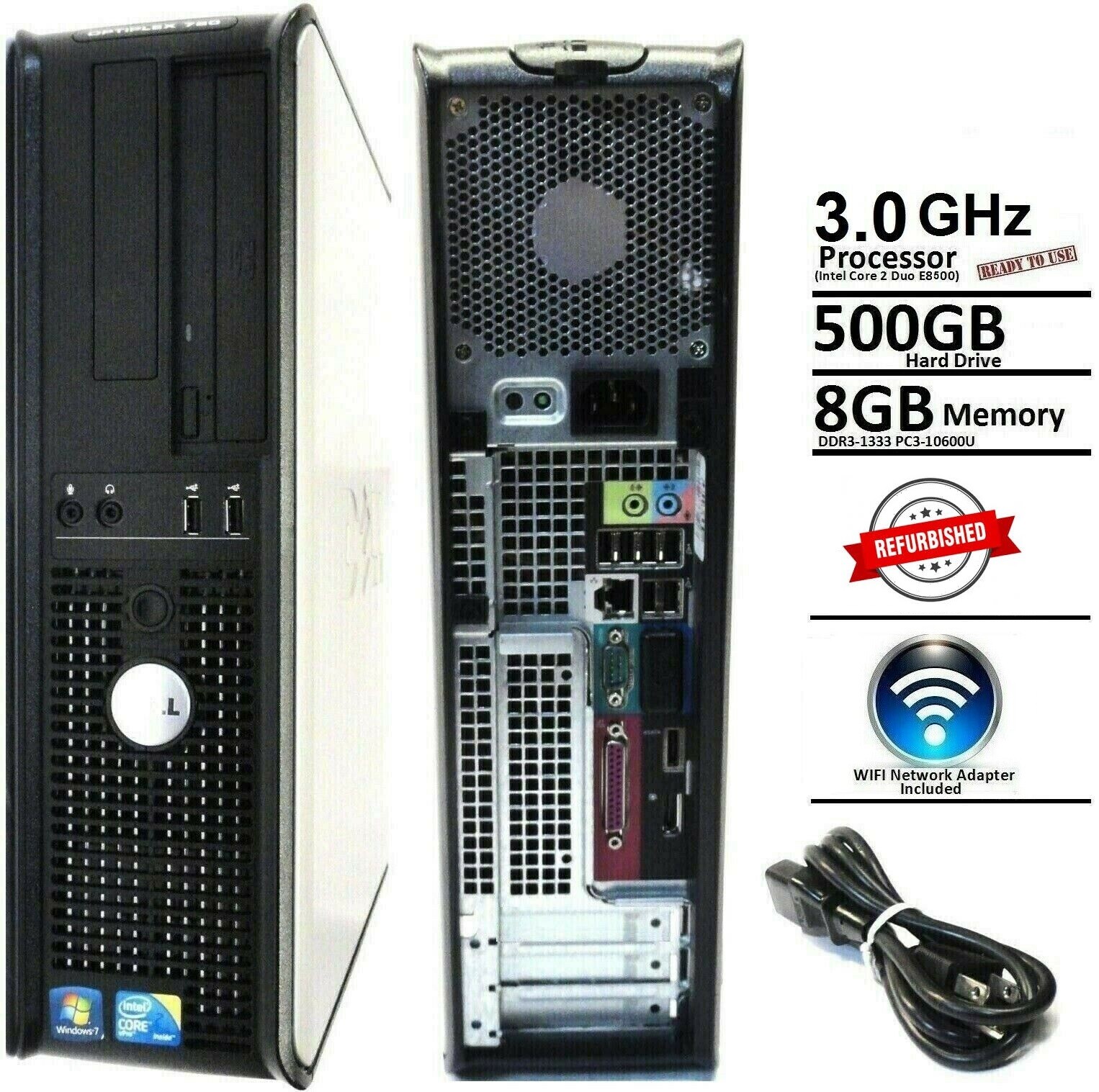 DELL OPTIPLEX 780 3.0GHz 500GB HDD 8GB RAM WIFI Enabled W DELL OPTIPLEX 780 3.0GHz 500GB HDD 8GB RAM WIFI Enabled W