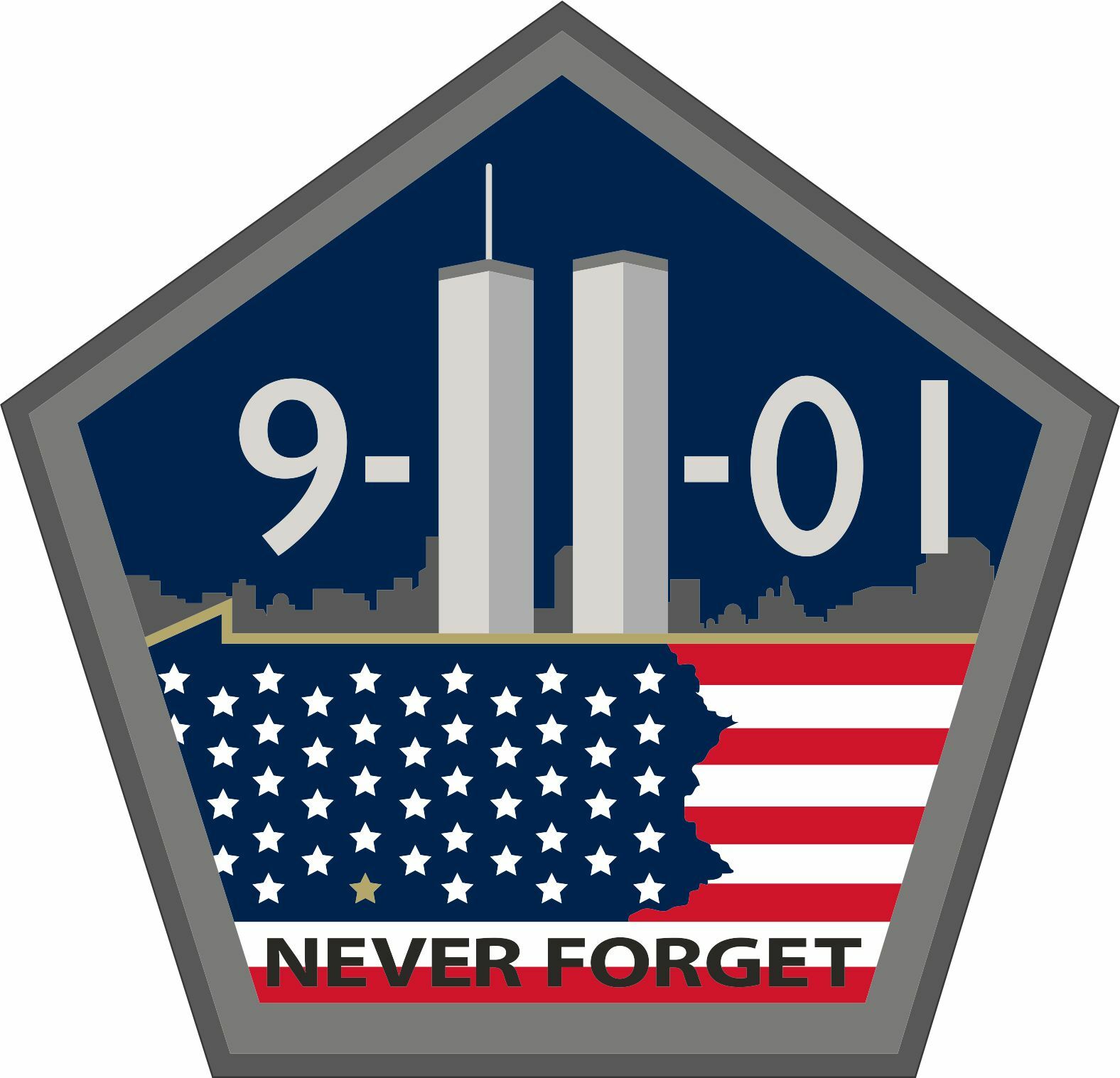Pentagon 911 Memorial Window Decal -Various Sizes