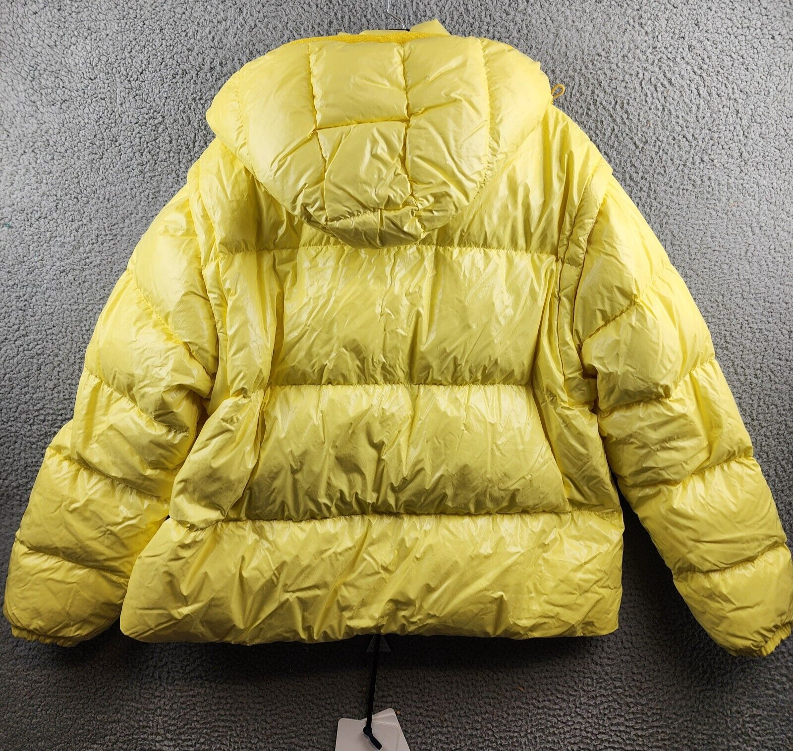 Moncler Mauleon Hooded Puffer Jacket Women's 5 Yellow Removable Hood & Sleeves - Picture 18 of 21