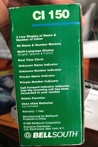 Bellsouth Home Phone Caller ID System Model CI-150