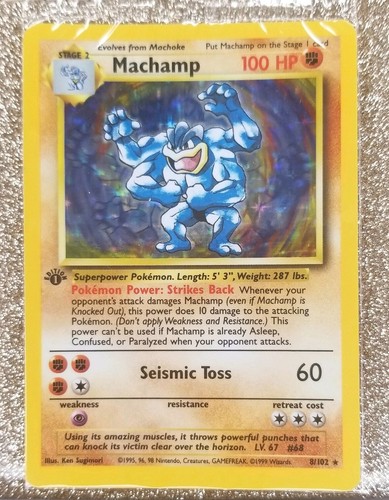 MACHAMP POKEMON Card FACTORY SEALED 1st Edition 1999 Mint
