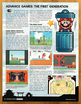 2001 Super Mario Advance GBA Vintage Preview Page Article Print Ad/Poster Art