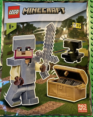 LEGO SET MINECRAFT POLYBAG FOIL FIGURINE 662309 LE CHEVALIER ET LE COFFRE TRESOR